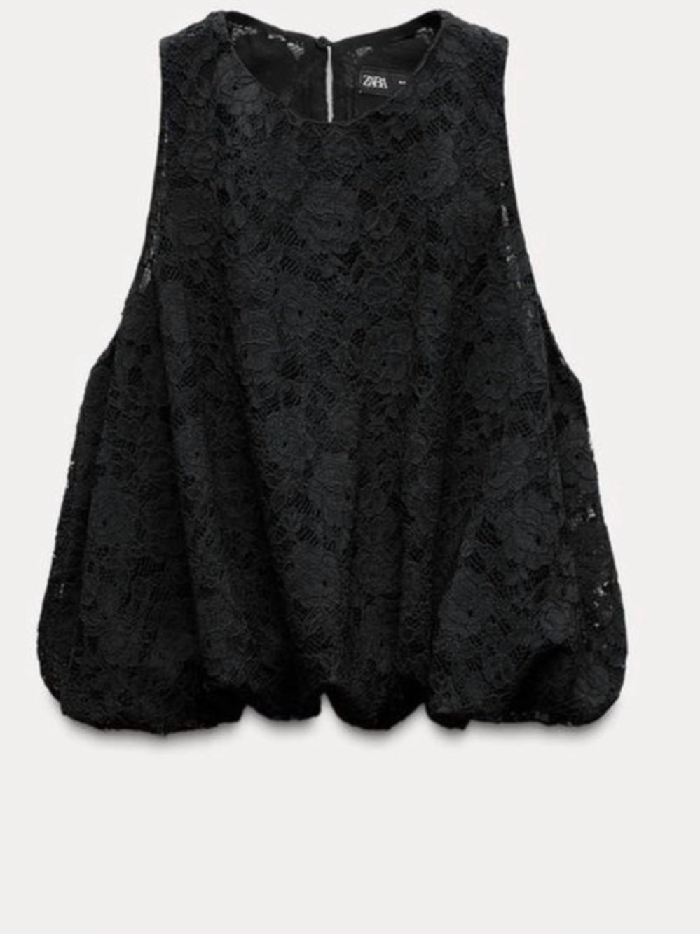 Zara Black Lace  Balloon  Top